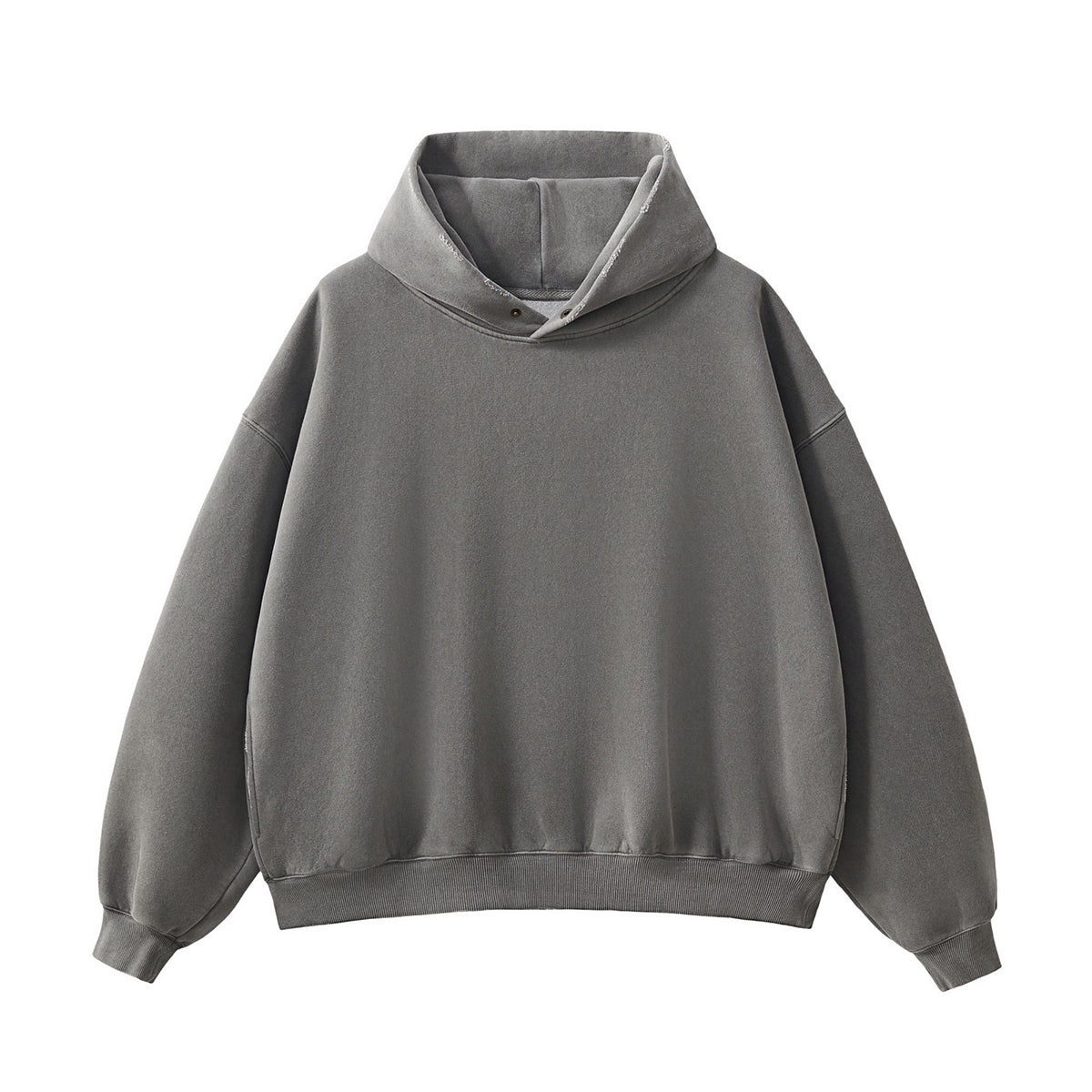 Vintage Wash Distressed Fleece Boxy Hoodie