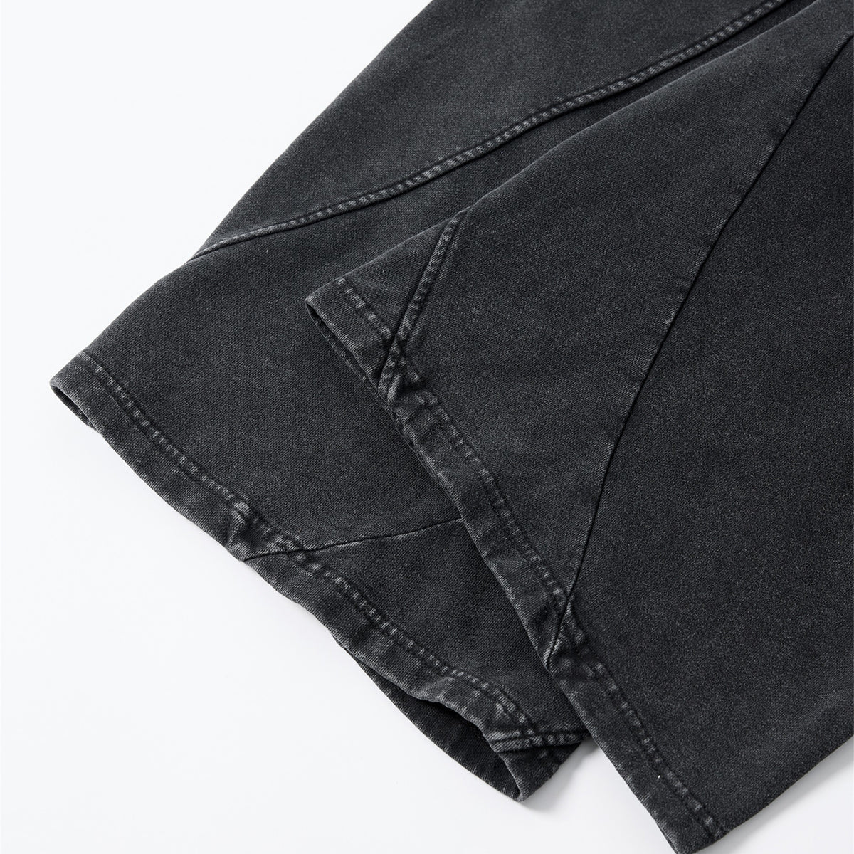 Streetwear Distressed Curved Panel Straight-Leg Pants