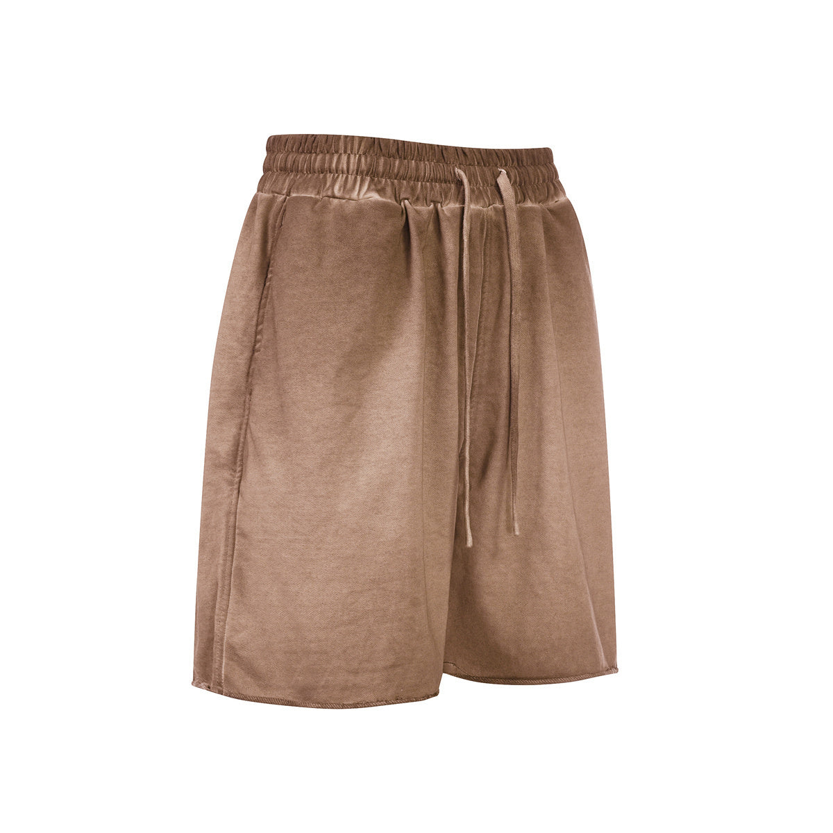 Reverse-Dyed Distressed Raw Edge Shorts