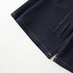 High Waist Tie Belt Relaxed Denim Shorts