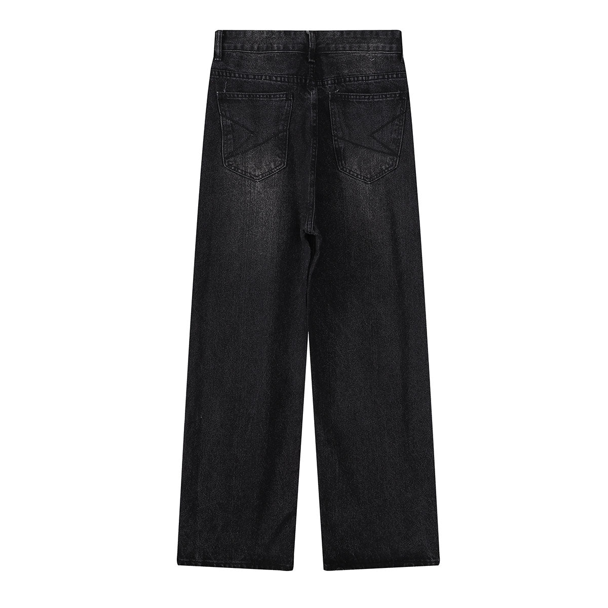Wide Leg Pinstripe Detail Denim Jeans