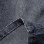 Plaid Patch Back Pocket Denim Shorts