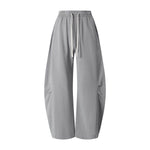 Vintage Washed Curved Panel Wide Drawstring Pants