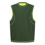 Contrast Stitching Sleeveless Crew Neck Casual Sport Tee