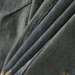 Panel Stitching Barrel-Leg Ripped Jeans