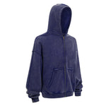 Oversized Vintage Washed Zip Up French Terry Hoodie