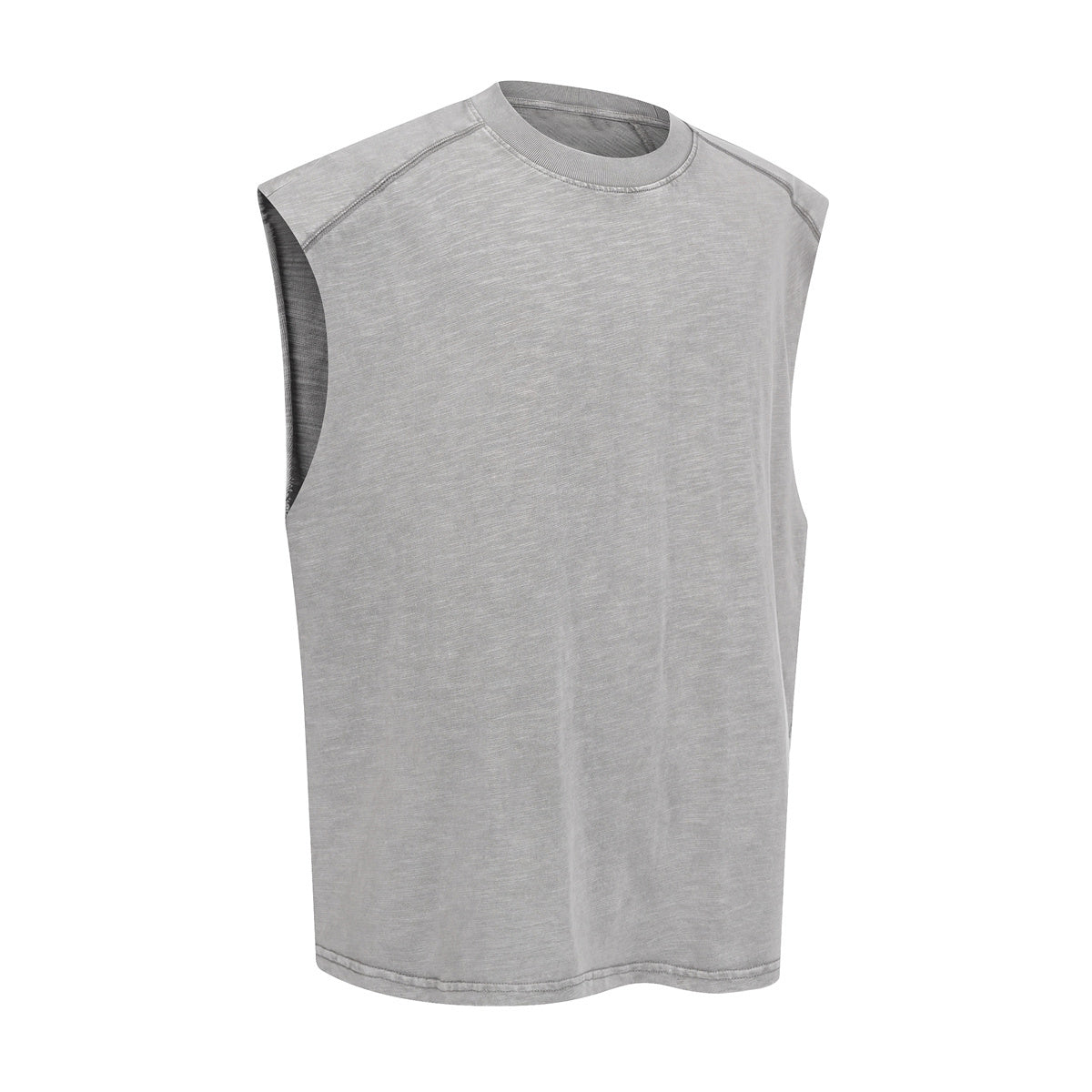 Raw Edge Distressed Studded Sleeveless Tee