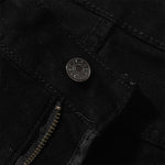Slim Fit Solid Black Flared Denim Pants