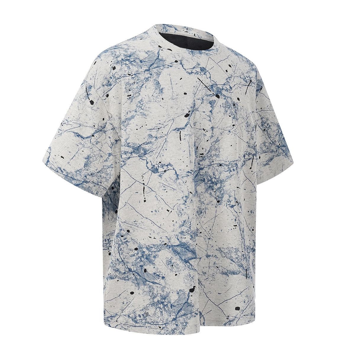 Burnout Plum Dye Artistic Color-Block Tee