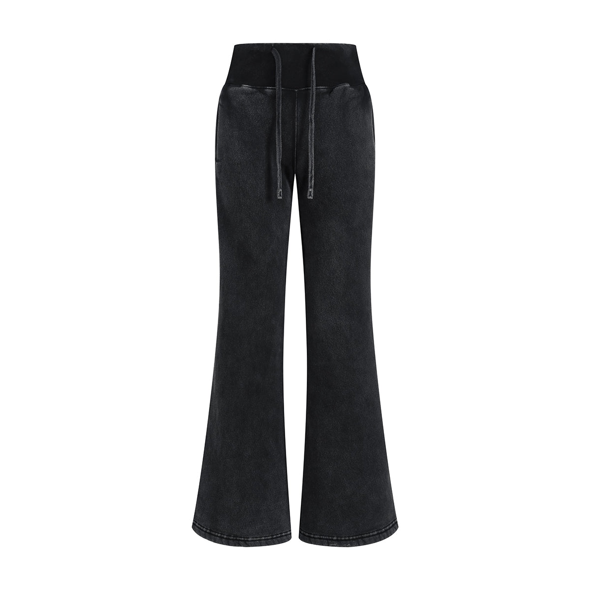Low-Rise Washed Fleece Flare Sweatpants
