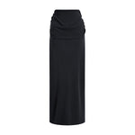 High Waist Ruched Knit Maxi Skirt