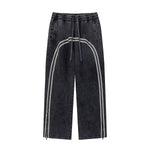 Contrast Arc Stripe Baggy Trousers-INNBLAC Fashion Apparel