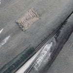 Paint Splatter Distressed Wide Leg Denim