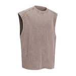 Raw Edge Distressed Studded Sleeveless Tee