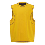 Contrast Stitching Sleeveless Crew Neck Casual Sport Tee