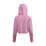 Ruched Waist Cotton Cropped Hoodie