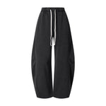 Vintage Washed Curved Panel Wide Drawstring Pants