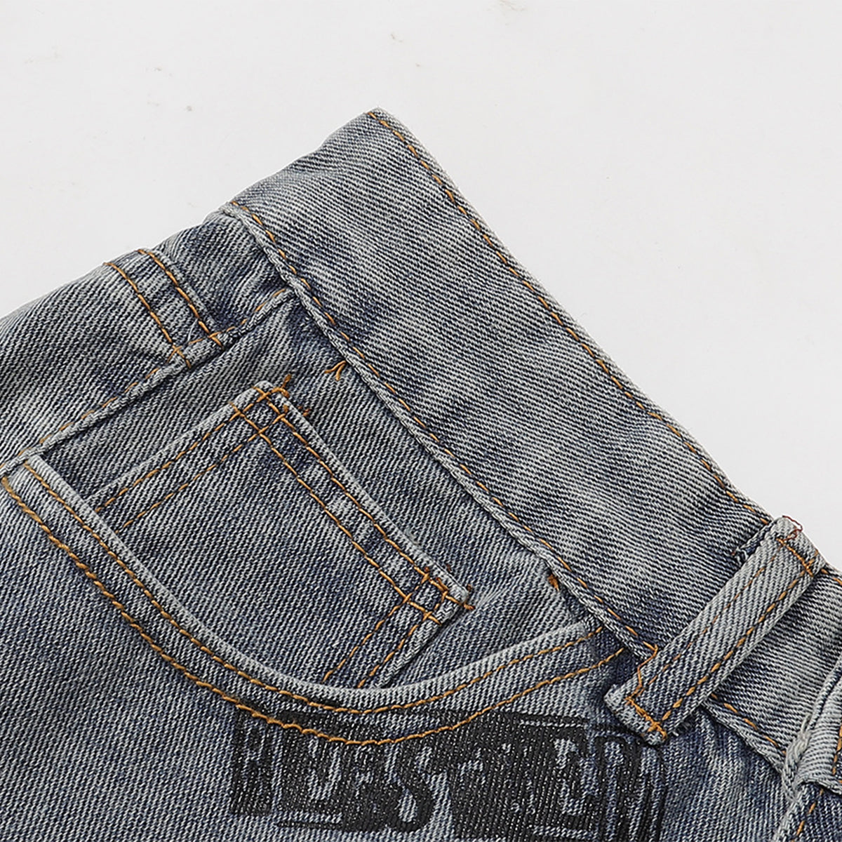 Street Style Graphic Print Relaxed Denim Shorts