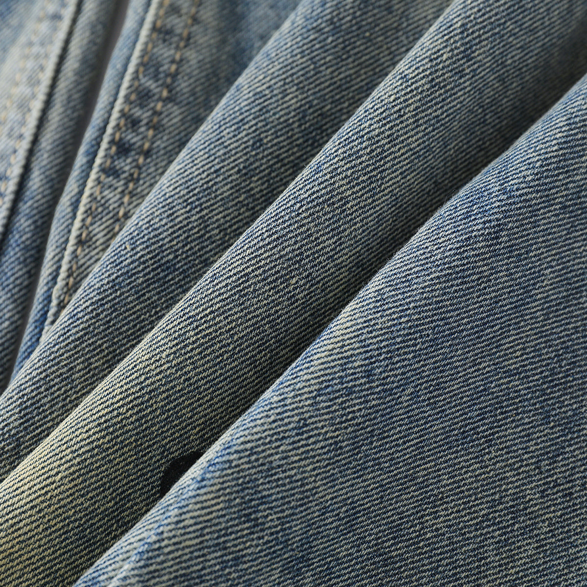 Vintage Washed Ripped Wide-Leg Jeans