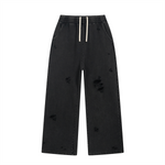 Loose Fit Washed Ripped Trousers