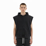 Sleeveless Zip Hoodie Casual Vest Hood Pockets Included