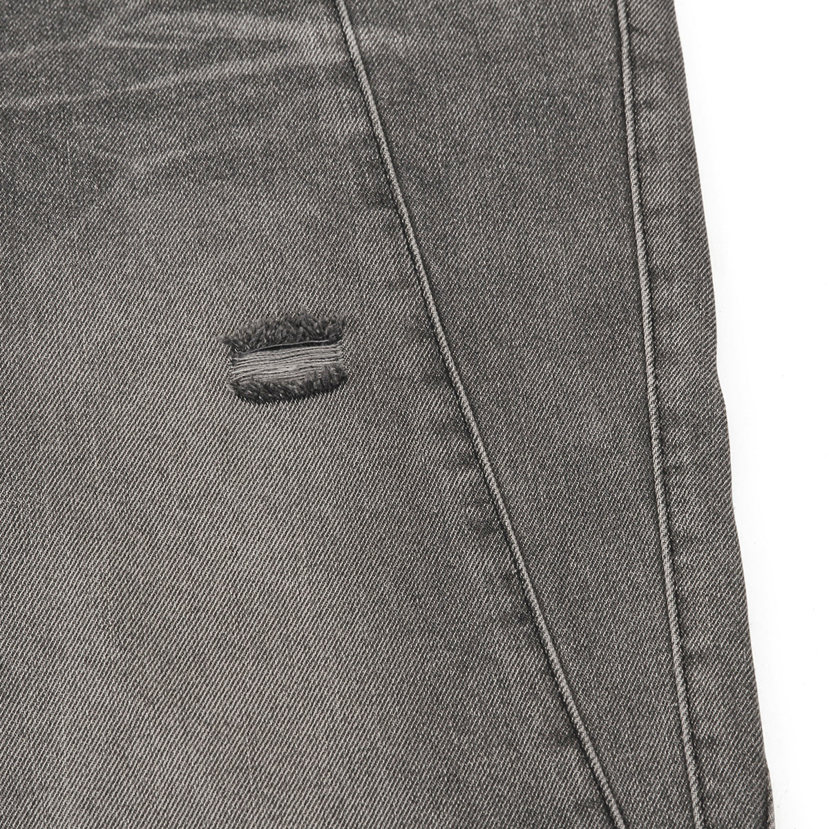 Smoky Gray Distressed Wide-Leg Jeans