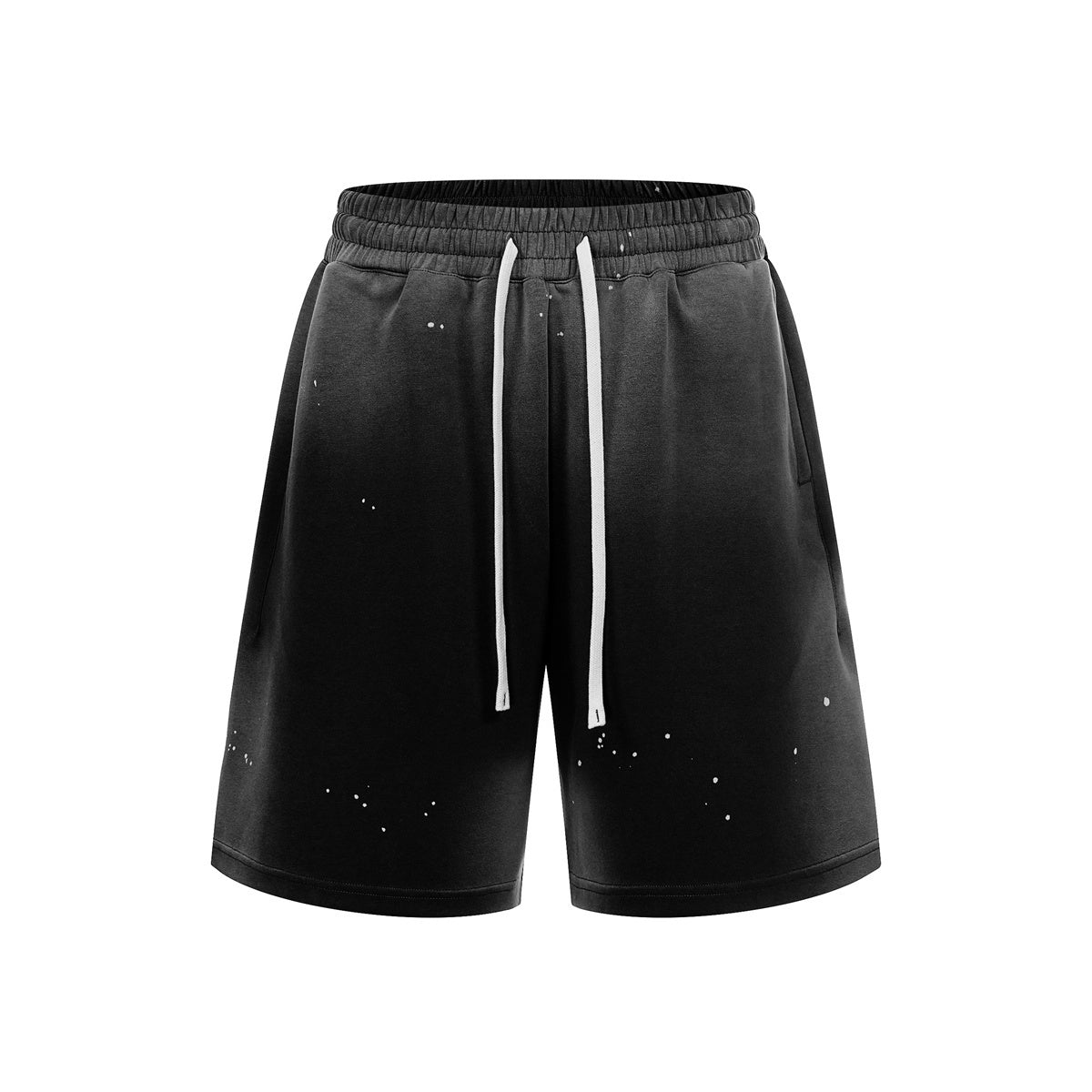 Splatter Dye Washed Distressed Air Mamba Shorts