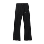 Zipper Hem Slight Flared Leg Cargo Pants