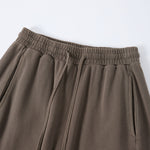 Curved Seam Straight Leg Casual Street Trousers
