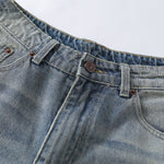 Vintage Wash Straight Leg Denim Bermuda Shorts