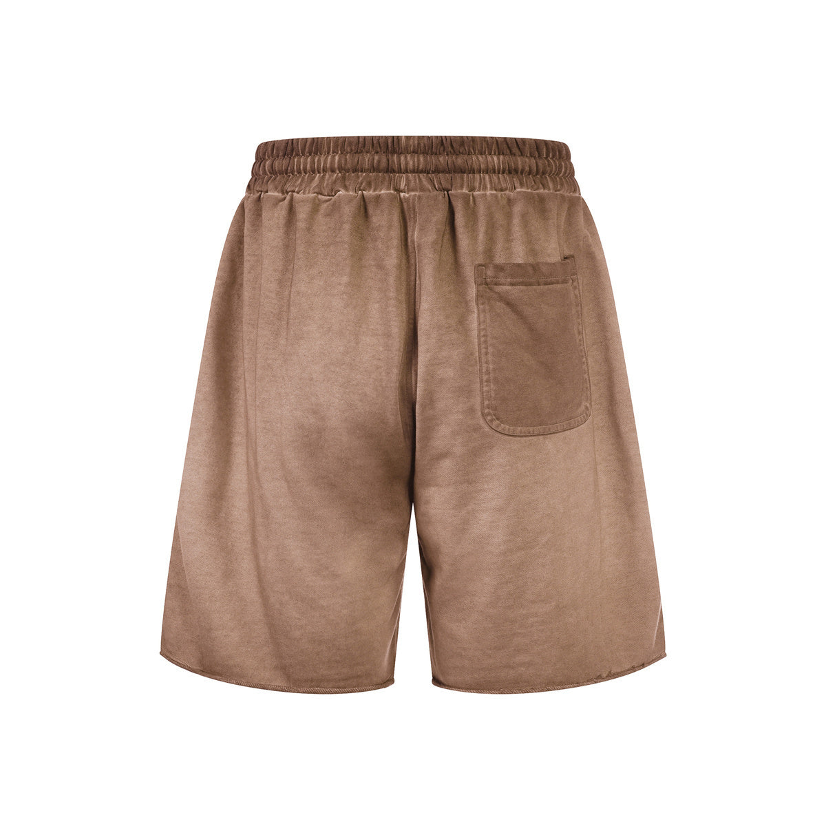 Reverse-Dyed Distressed Raw Edge Shorts