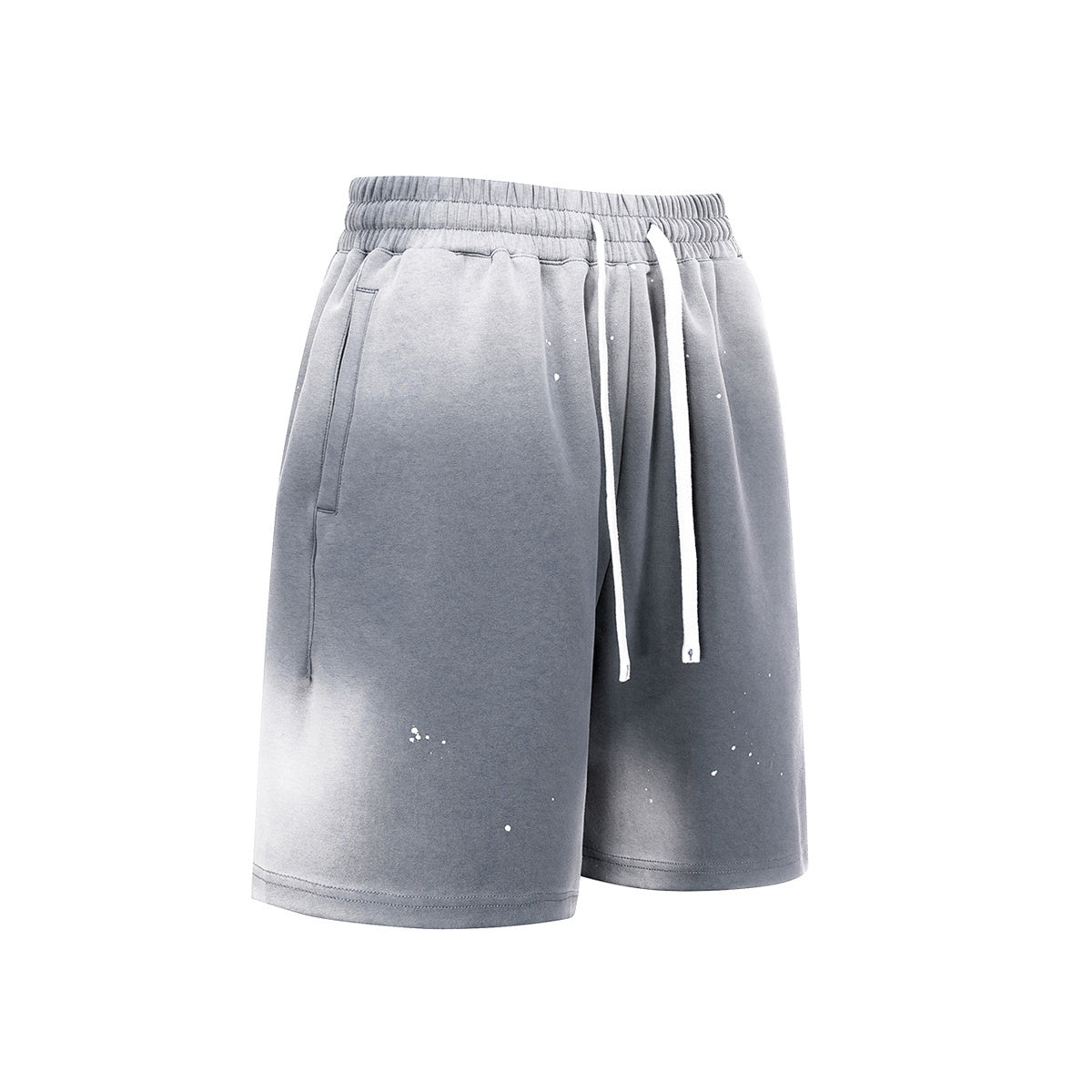 Splatter Dye Washed Distressed Air Mamba Shorts