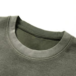 Waffle Knit Spray Dyed Distressed Raw Edge Tee