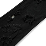 Distressed Black Ripped Flared Jeans