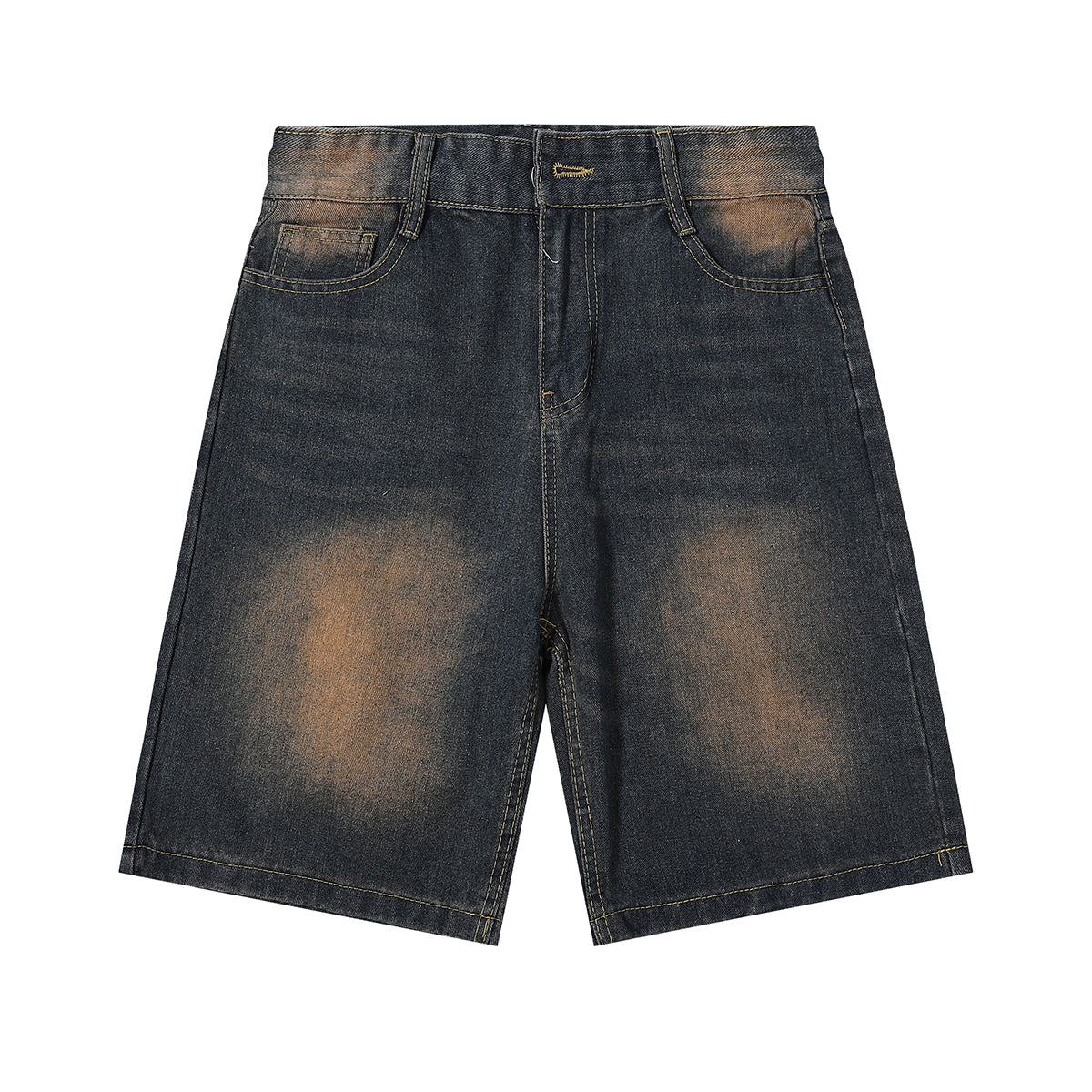 Vintage Washed Knee Length Denim Bermuda Shorts