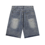 Cartoon Food Embroidery Fun Streetwear Denim Shorts