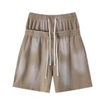 Casual Drawstring Double Waistband Shorts