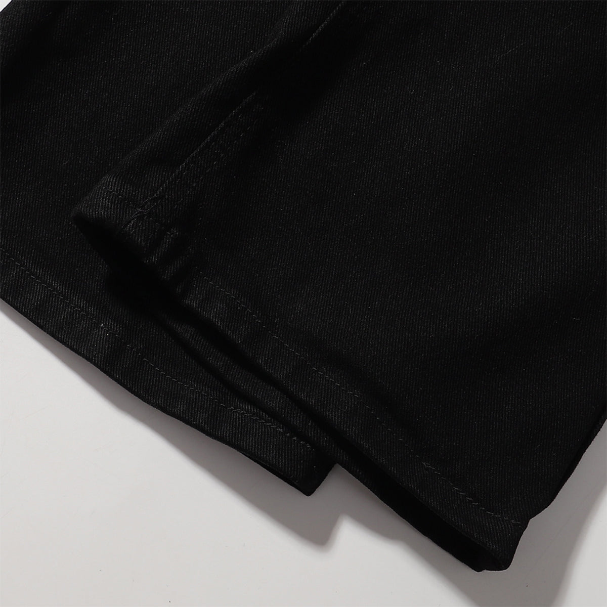 Slim Fit Solid Black Flared Denim Pants