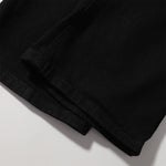 Slim Fit Solid Black Flared Denim Pants