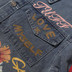 Floral-Printed Denim Trucker Jacket