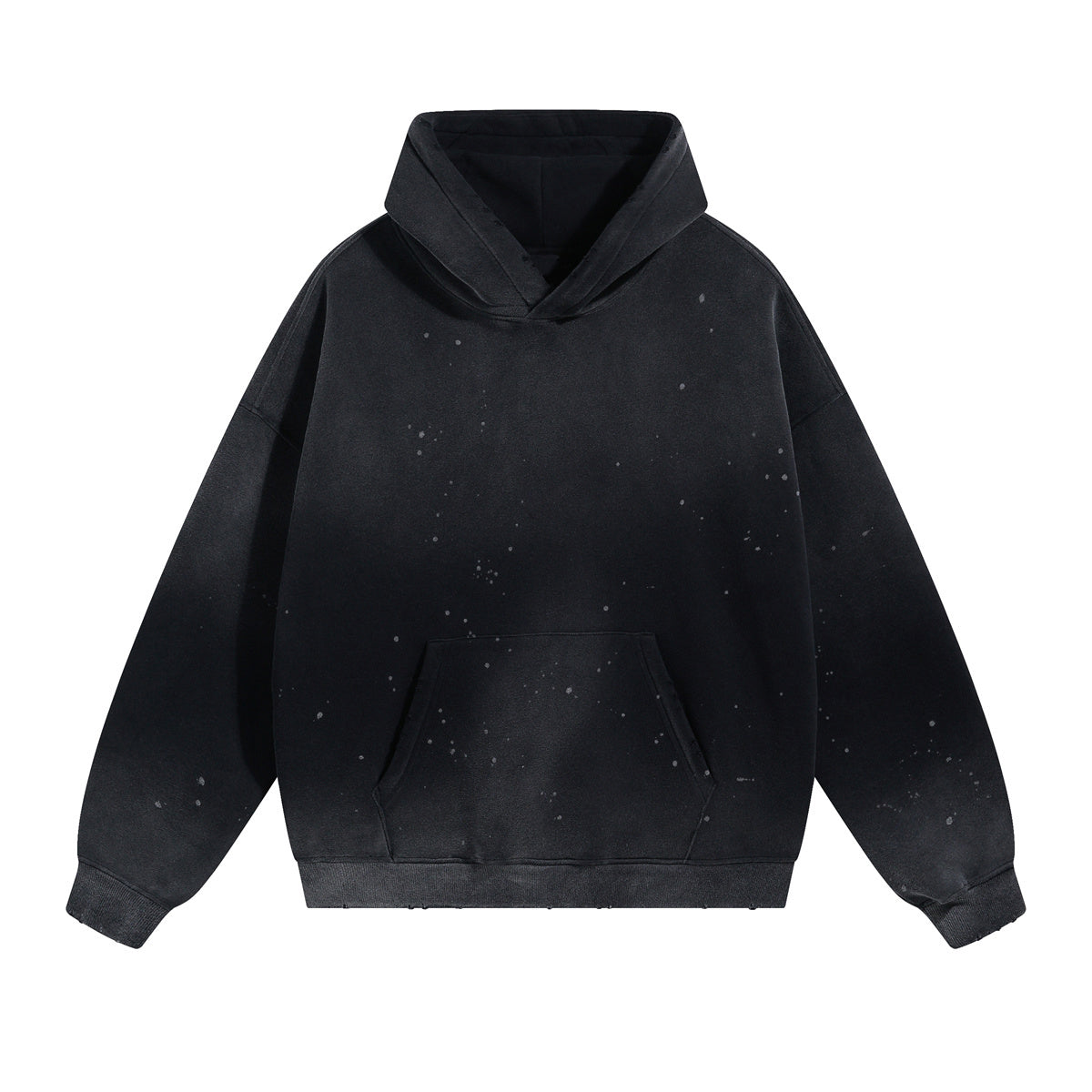 Destroyed Oversized Acid Wash Bleach Splatter Hoodie
