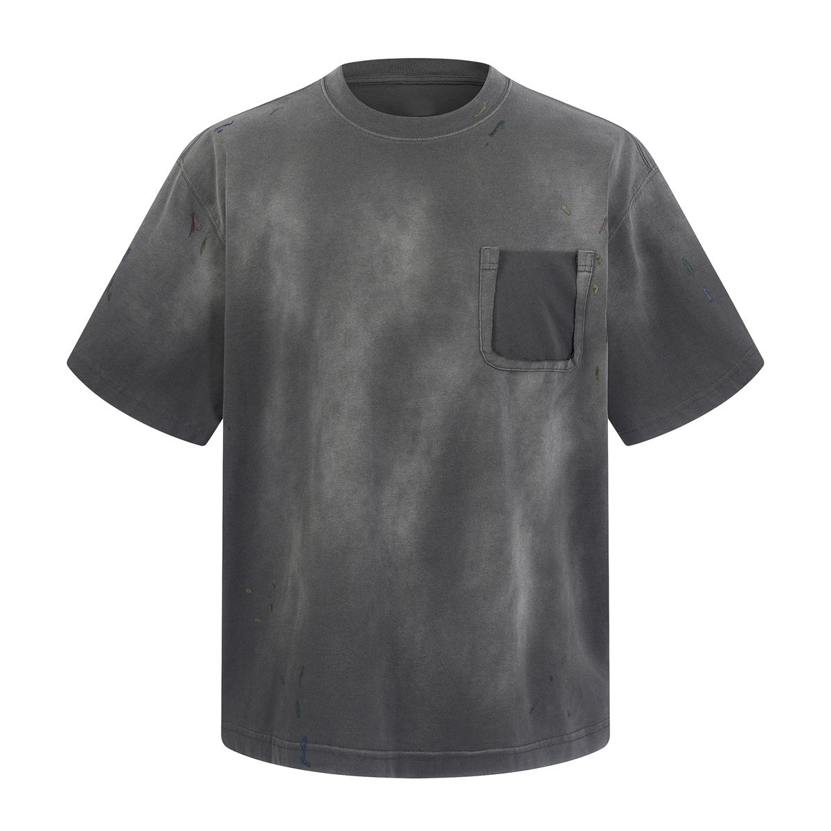 Tie Dye Pocket Oversized Cotton Streetwear T-Shirt