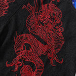 Shibuya Dragon Embroidered Wide Leg Jeans