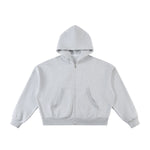 Full Zip-Up Boxy Fit Fleece Hoodie