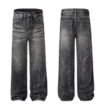 Vintage Black Wrinkle Wash Baggy Jeans