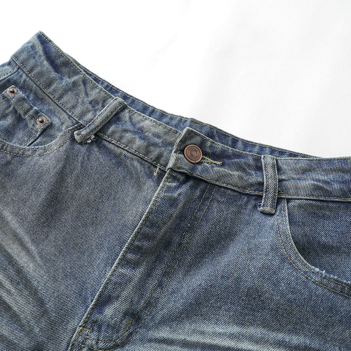 Wrinkle Wash Retro Ripped Baggy Jeans