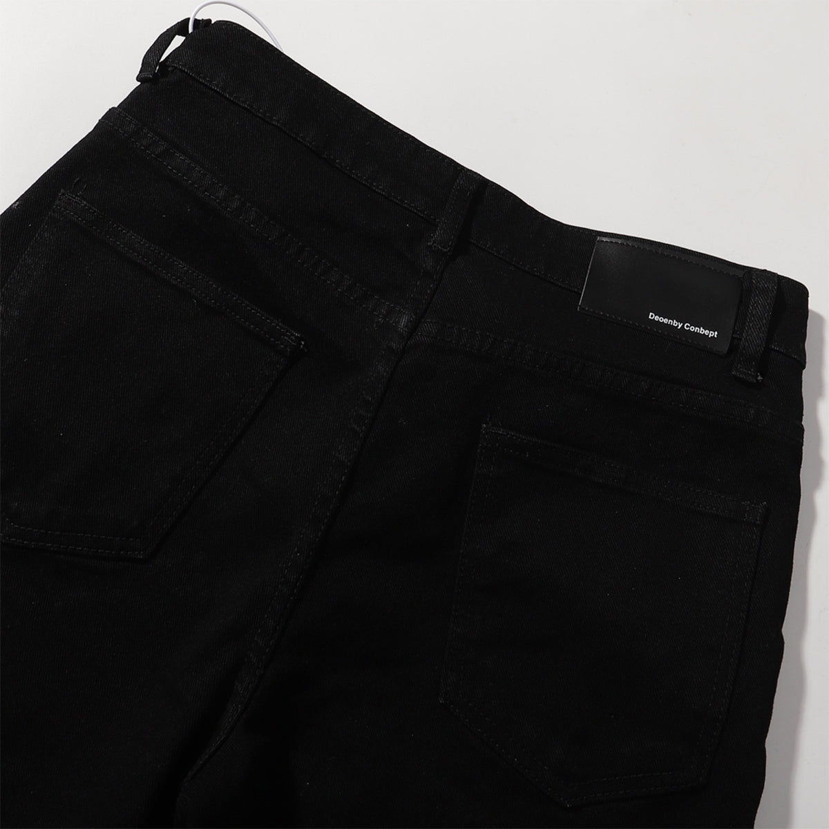 Slim Fit Solid Black Flared Denim Pants