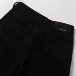 Slim Fit Solid Black Flared Denim Pants