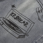 Street Style Graphic Print Relaxed Denim Shorts