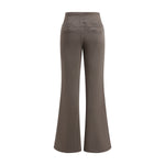 Low-Rise Washed Fleece Flare Sweatpants